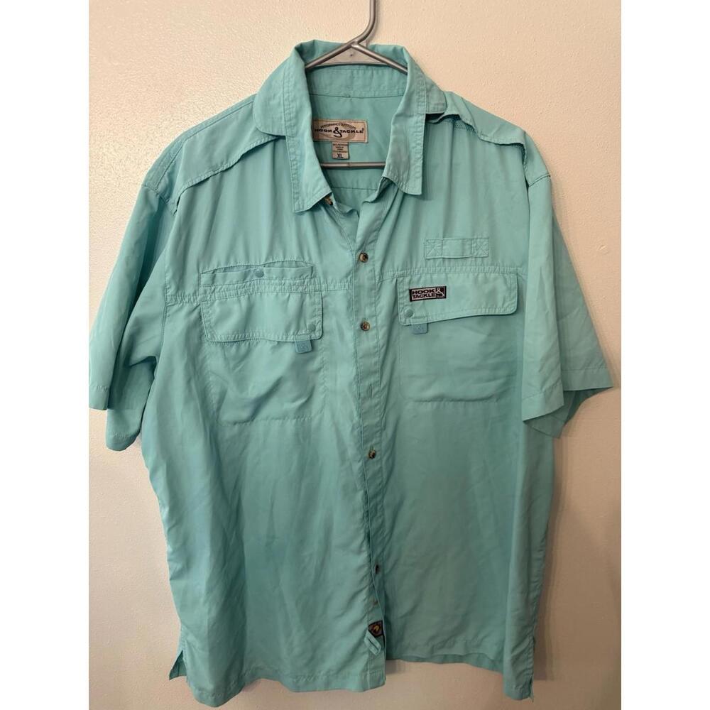 Hook And Tackle MEN’S COASTLINE‎ STRETCH SHORT SLEEVE FISHING SHIRT XL D7-17